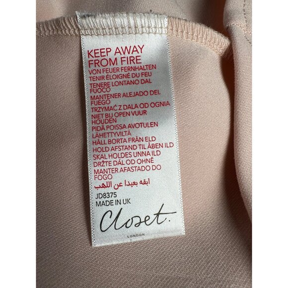 Blush Pink Puff Sleeve Fit & Flare Dress Size 10 Elegant Cocktail Evening Party - Picture 6 of 12